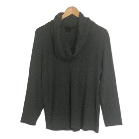 Rafaella Charcoal Gray Cotton Blend Long Sleeve Cowl Neck Pullover Sweater Sz 1X - Picture 1 of 8